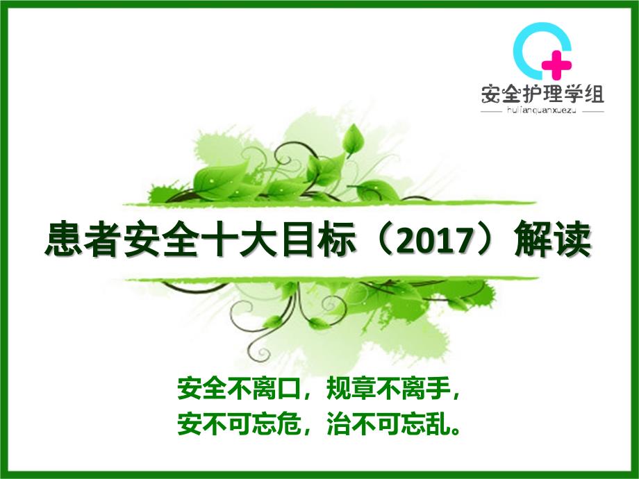 患者安全十大目标2017课件_第1页