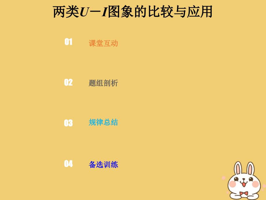 物理总第八章 恒定电流 8-2-3 两类U-I图象的比较与应用_第1页