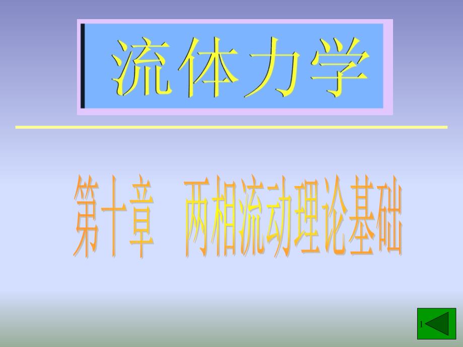 流体力学 两相流动理论基础_第1页
