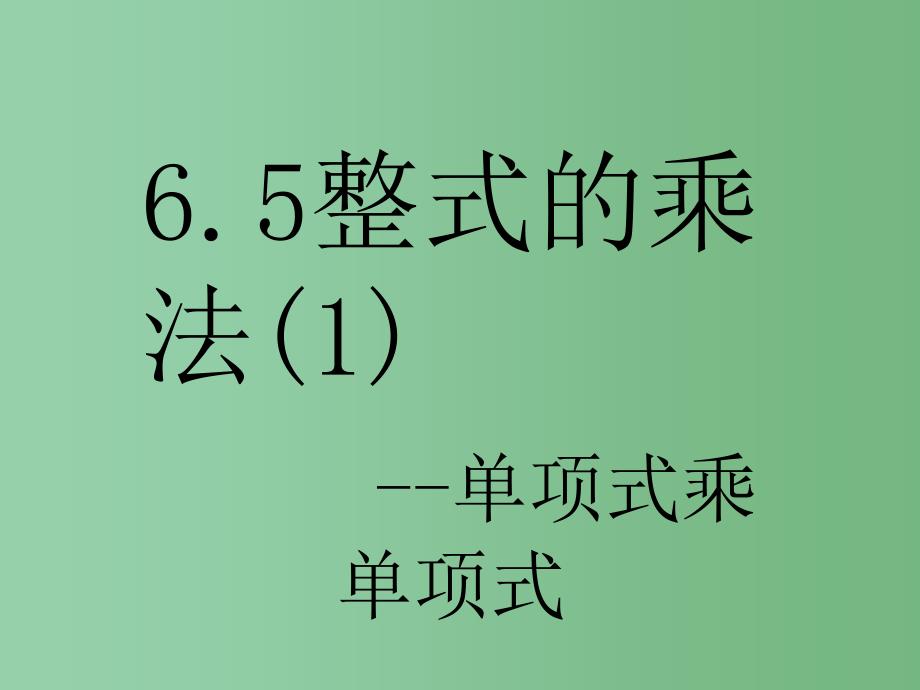 六年级数学下册 6.5 整式的乘法 单项式乘单项式课件 鲁教版五四制_第1页