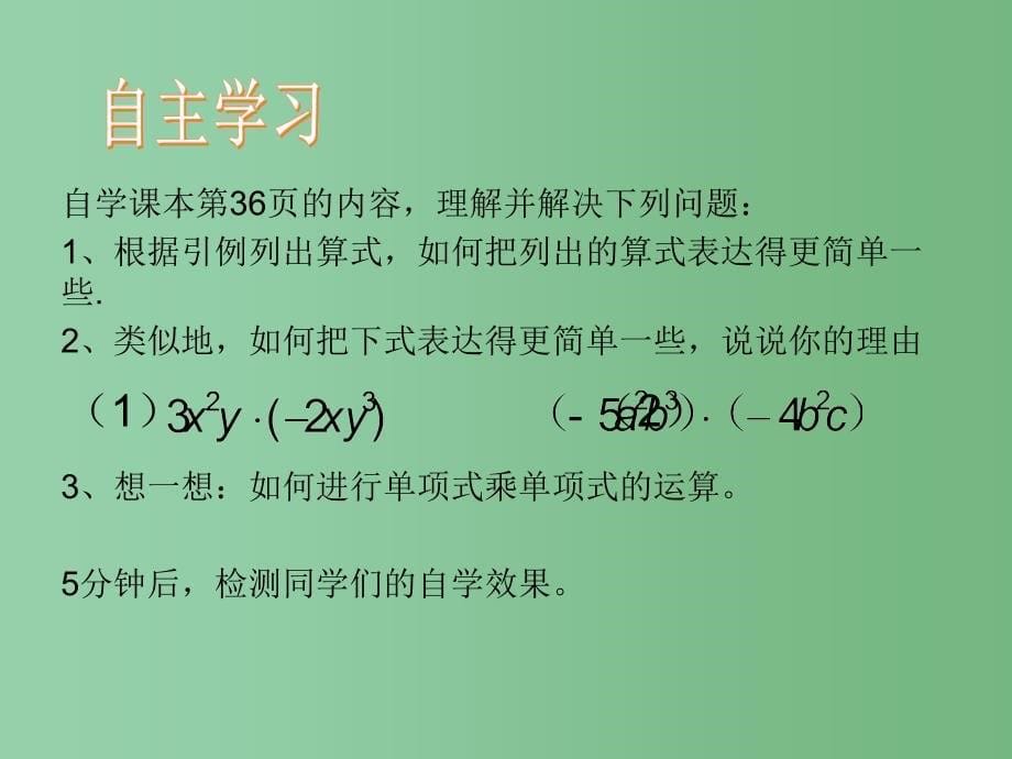 六年级数学下册 6.5 整式的乘法 单项式乘单项式课件 鲁教版五四制_第5页