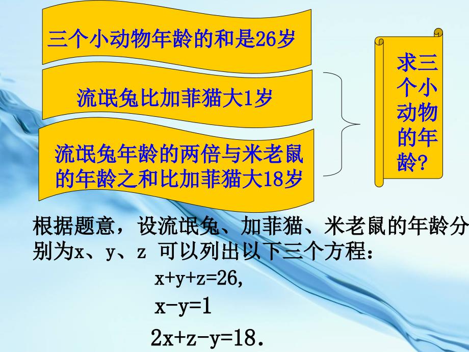 2020【青岛版】数学七年级下册：10.3三元一次方程组ppt课件1_第3页