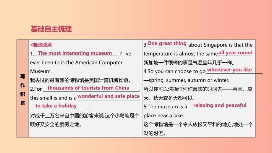 2019年中考英语一轮复习 第一篇 教材梳理篇 第14课时 Units 9-10（八下）课件 新人教版.ppt_第5页