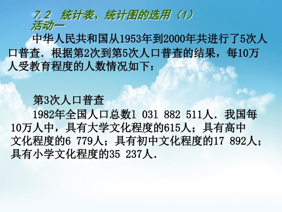 最新【苏科版】数学八年级下册：7.2统计表、统计图的选用ppt课件2 统计表、统计图的选用第1课时_第4页