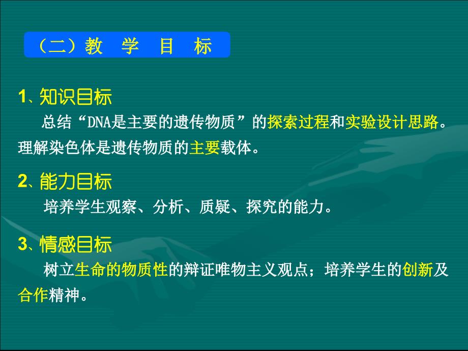 DNA是主要的遗传物质的说课课件___全国生物说课比赛一等奖作品--DNA是主要的遗传物质(江西赛区)_第3页