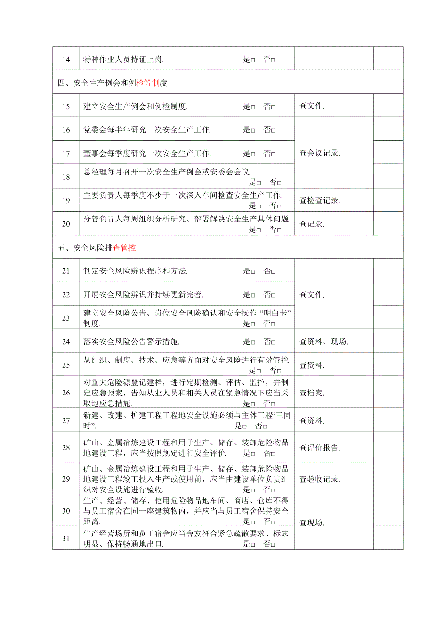 全面落实企业安全生产主体责任检查表(参考模板)_第2页