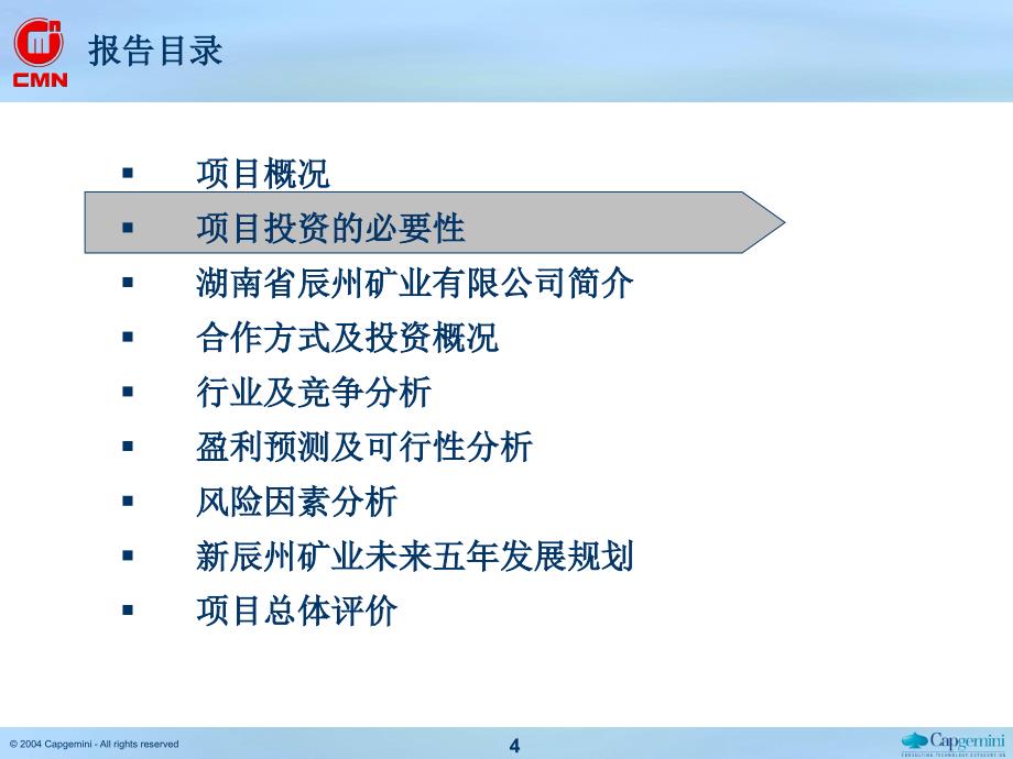 凯捷—五矿有色锑整合项目—财务预测五矿有色参股辰州矿业项目可行性研究报告_第4页