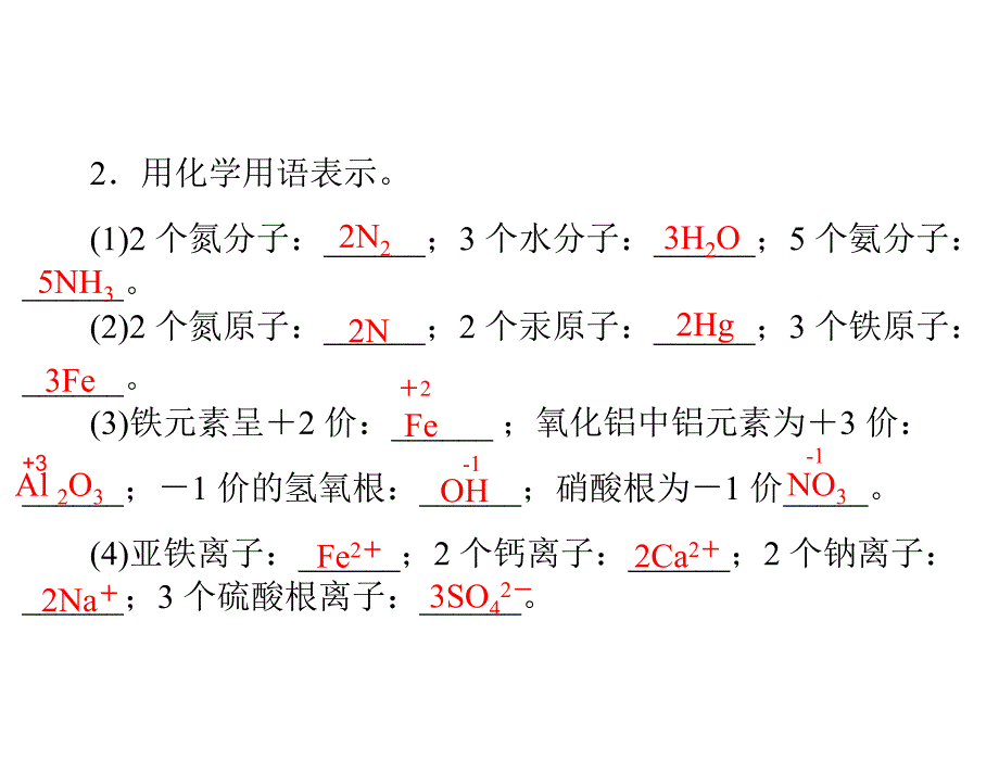 粤教版中考化学第4讲化合价及化学用语复习课件_第4页