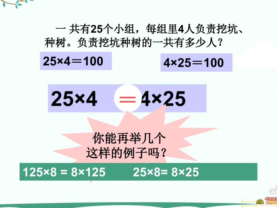 人教版小学四年级下数学乘法运算定律内容PPT演示_第3页