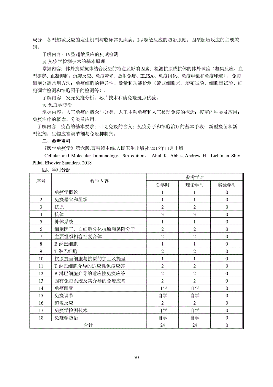 《医学免疫学》教学大纲(本科)_2_第3页