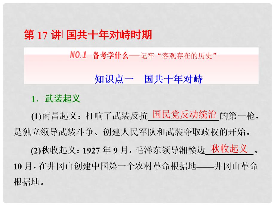 高三历史一轮复习 第二编 中国近现代史 第一板块 第七单元 中国近代化道路的抉择—民国后期 第17讲 国共十年对峙时期课件 新人教版_第3页