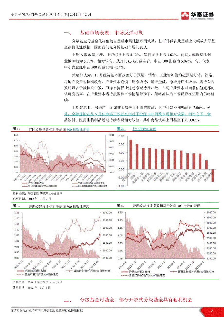 场内基金系列统计与分析：分级基金：市场反弹可期灵活操作杠杆指基1210_第3页