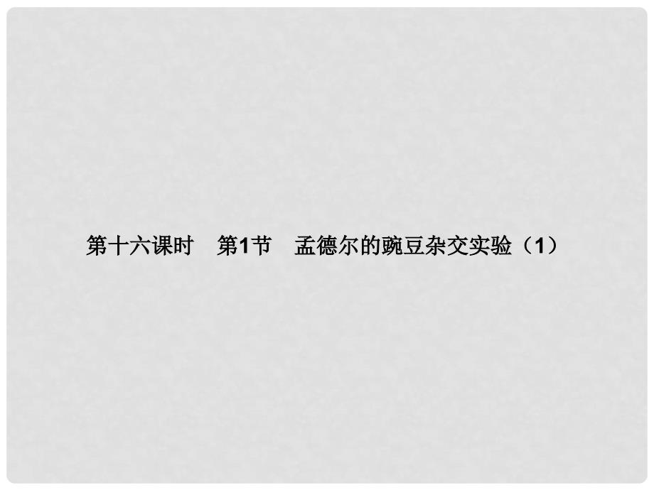 高考生物一轮总复习 第十六课时 孟德尔的豌豆杂交实验（1）课件 新人教版必修2_第3页