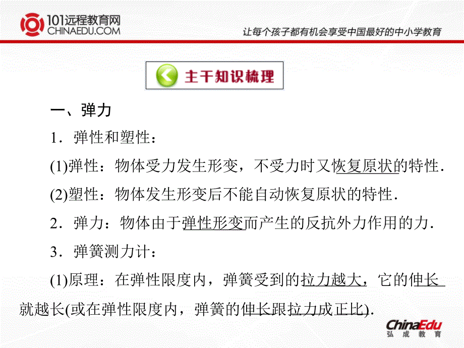 中考物理二轮复习课件弹力重力和摩擦力_第3页