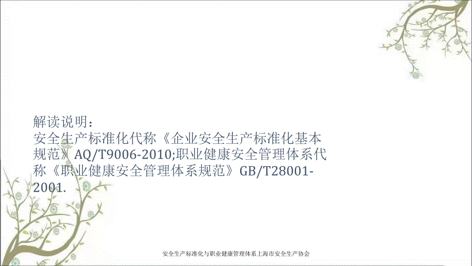 安全生产标准化与职业健康管理体系上海市安全生产协会PPT课件_第2页