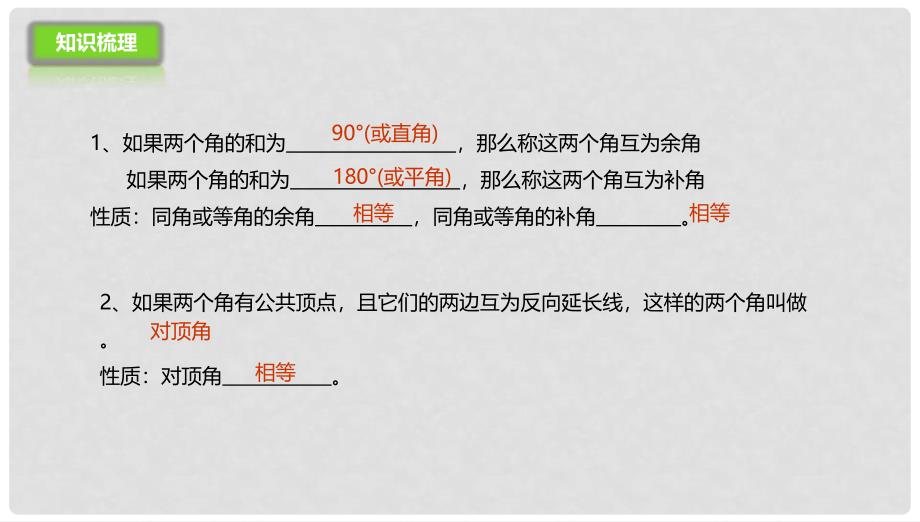 七年级数学下册 2 相交线与平行线复习课件 （新版）北师大版_第3页