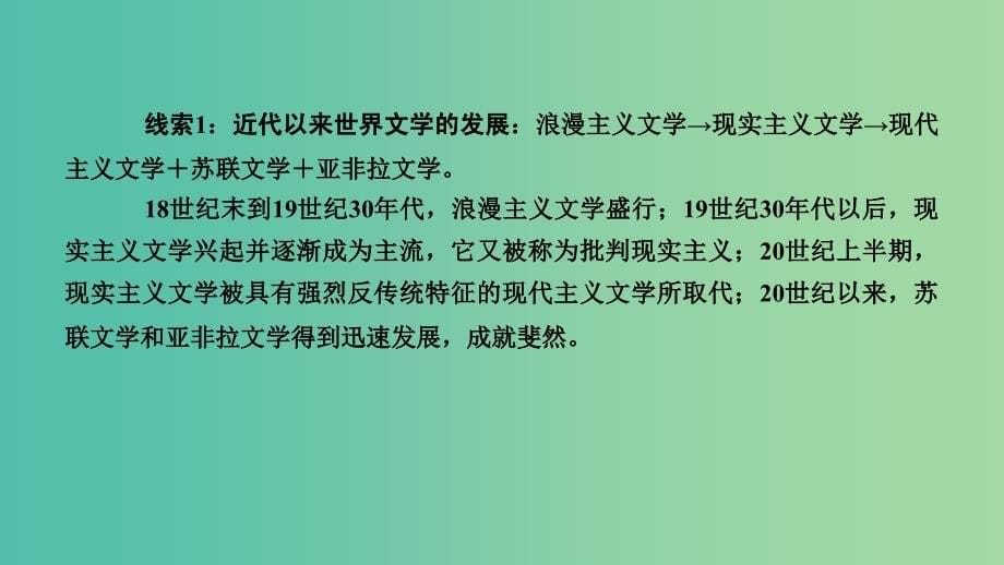 新课标2019春高中历史第八单元19世纪以来的世界文学艺术单元总结课件新人教版必修3 .ppt_第5页