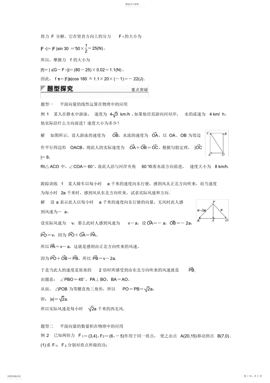 2022年必修四向量在物理中的应用举例_第2页