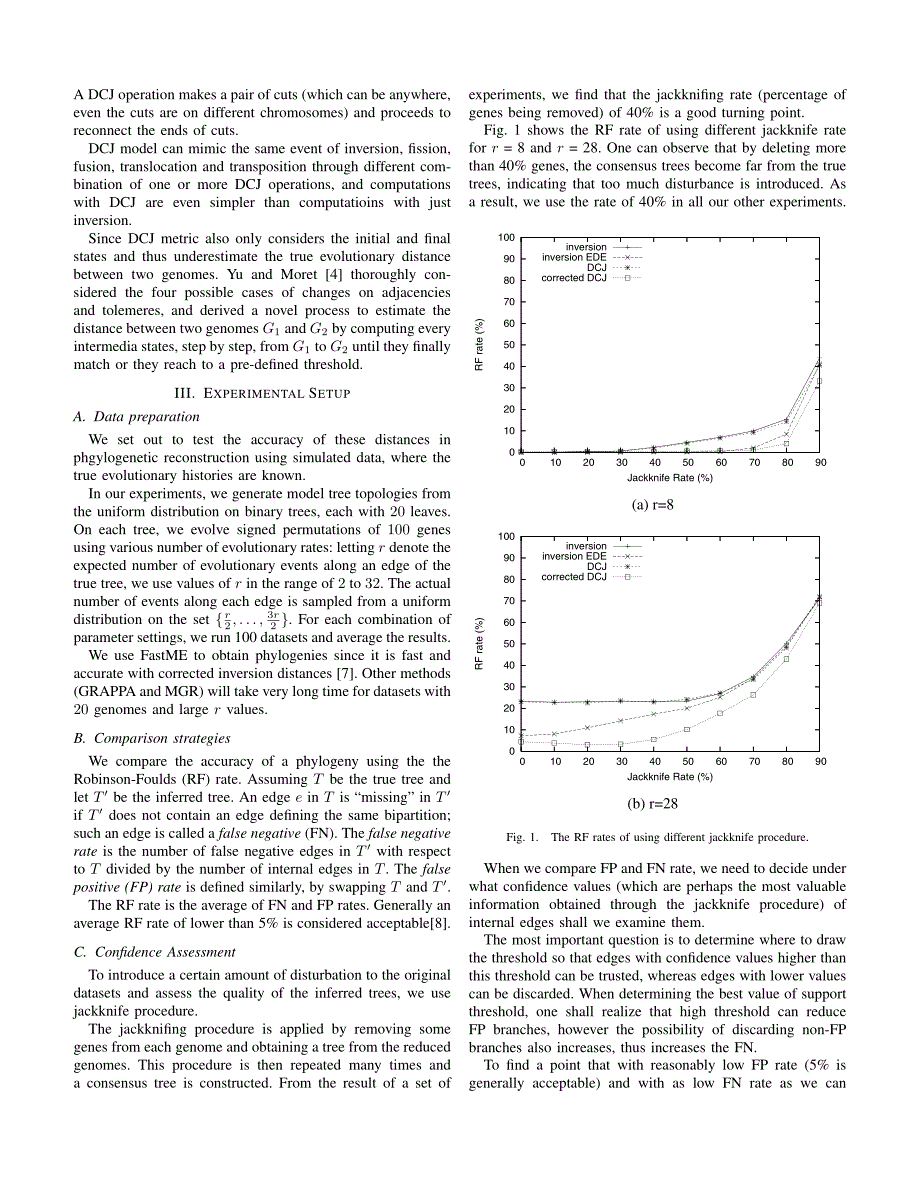 外文翻译--An Experimental Evaluation of Corrected Inversion and DCJ Distance Metric through Simulations_第2页