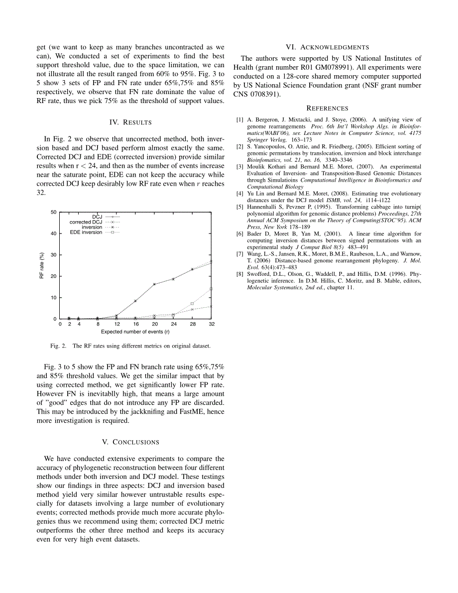 外文翻译--An Experimental Evaluation of Corrected Inversion and DCJ Distance Metric through Simulations_第3页