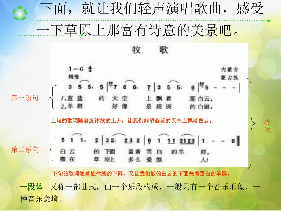 小学六年级上册音乐-第二单元《草原牧歌》-人教新课标(10张)ppt课件_第4页