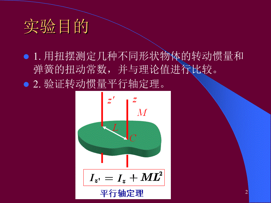 物体转动惯量的测量ppt课件_第2页