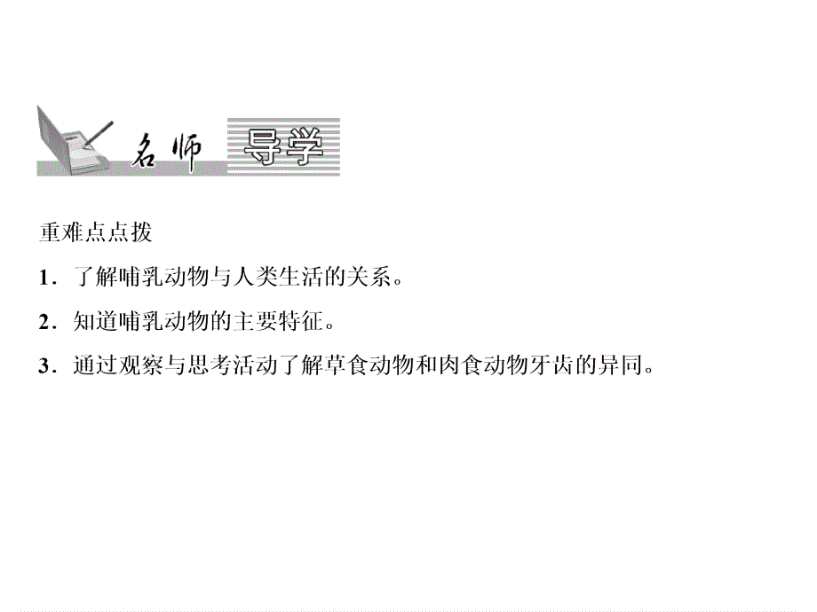 人教版生物八年级上册习题课件：第5单元第1章第7节哺乳动物_第2页