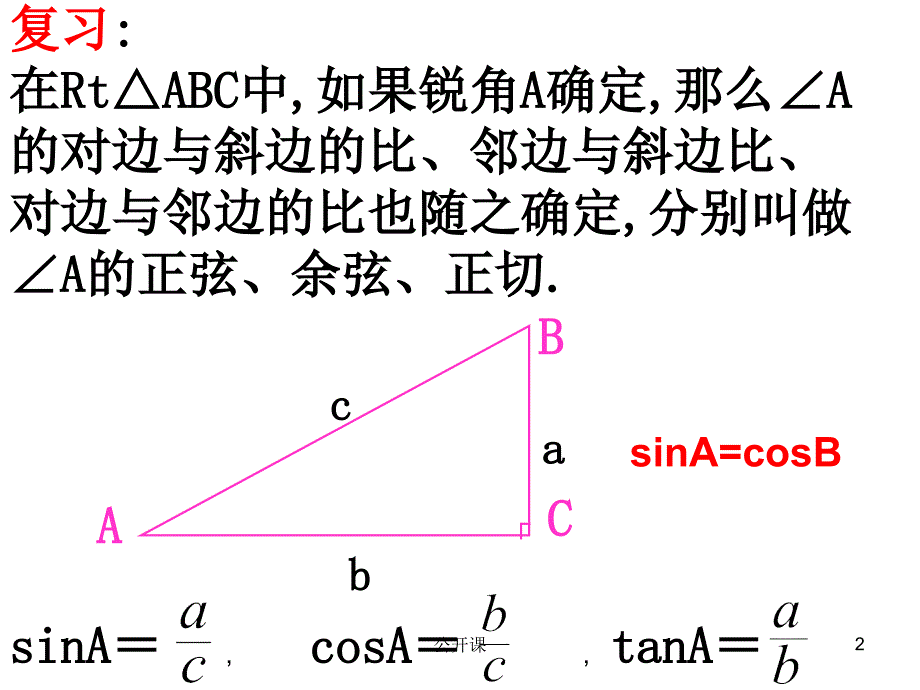 304560角的三角函数值上课材料_第2页