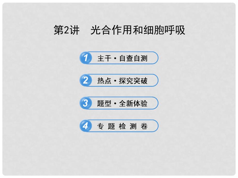 江苏省高考生物 热点预测 2.2光合作用和细胞呼吸精品课件_第1页