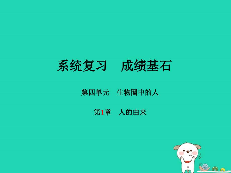 （聊城专）中考生物 第一部分 系统复习 成绩基石 第4单元 第1章人的由来课件_第1页