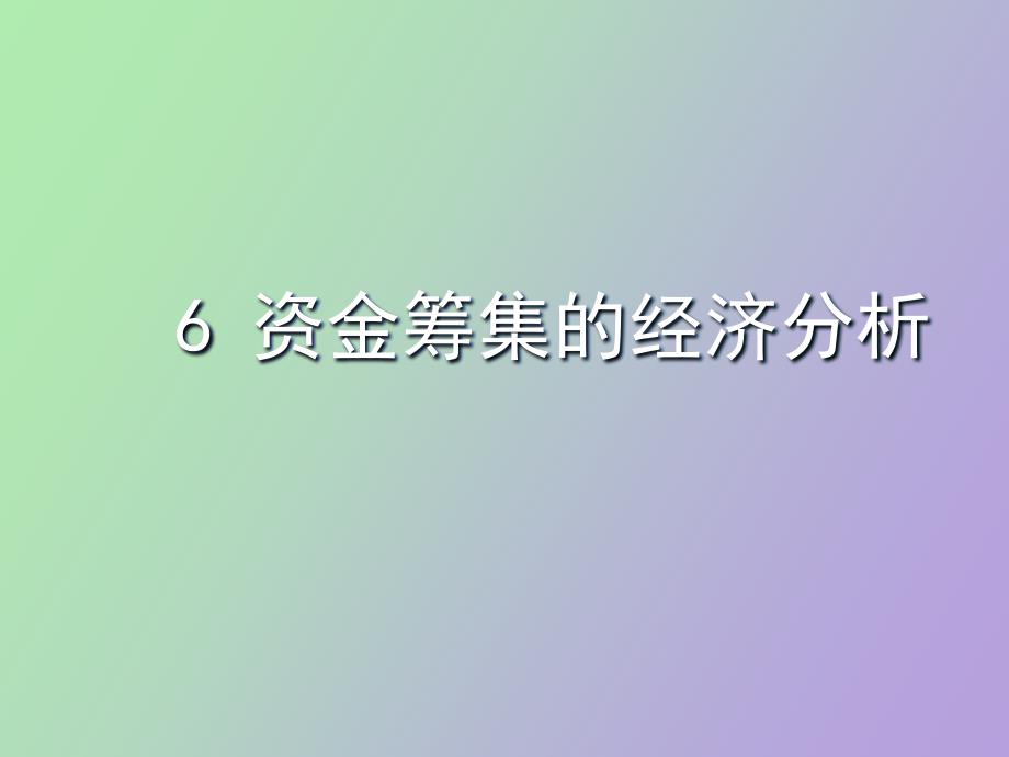 资金筹集的经济分析王震勤_第1页