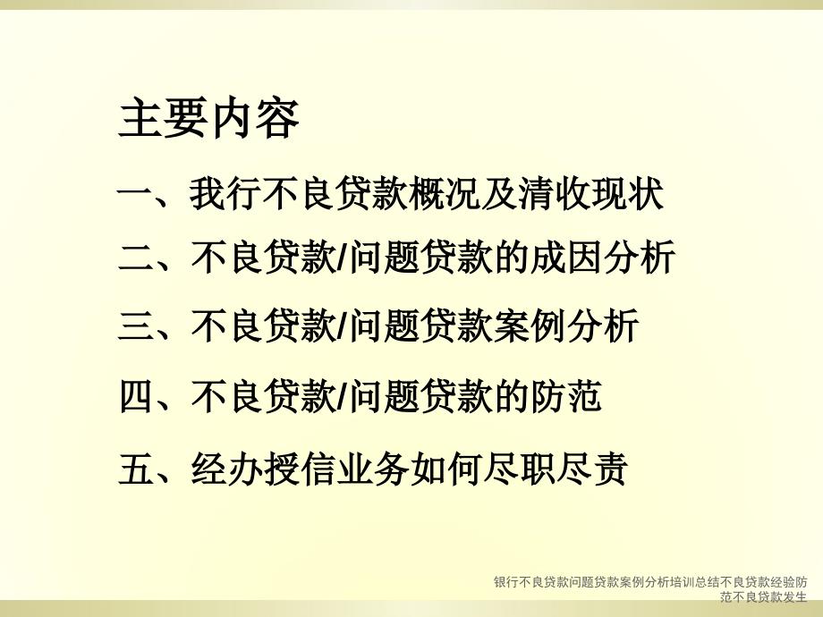 银行不良贷款问题贷款案例分析培训总结不良贷款经验防范不良贷款发生课件_第2页