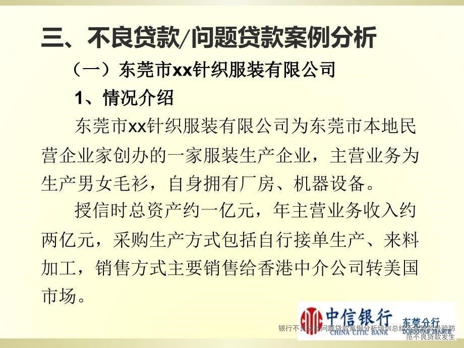 银行不良贷款问题贷款案例分析培训总结不良贷款经验防范不良贷款发生课件_第5页