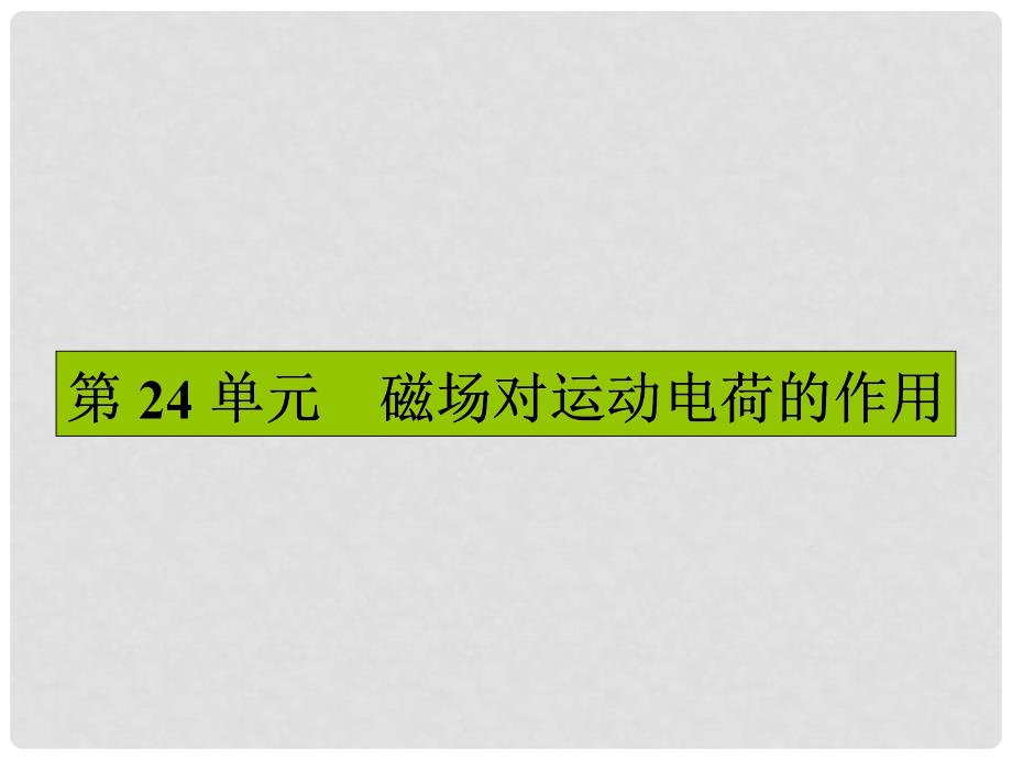 高三物理一轮复习 第八章 磁场 24 磁场对运动电荷的作用课件_第1页