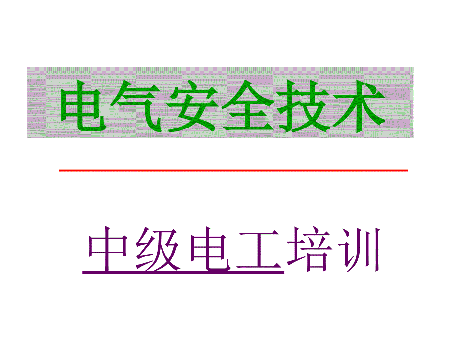 电气安全技术培训业界研究_第1页