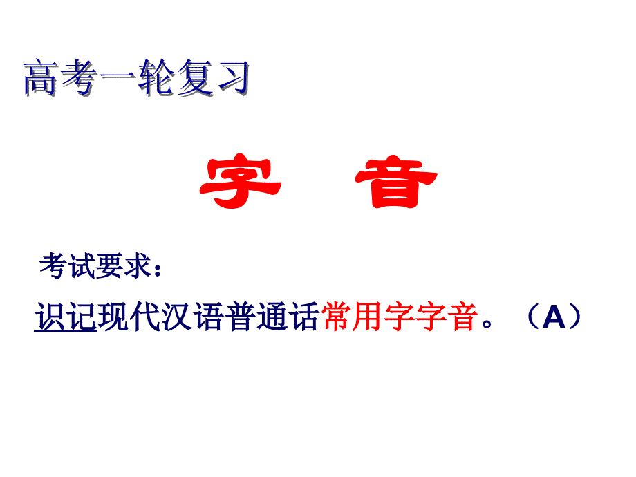 高考语文字音、字形ppt课件_第1页