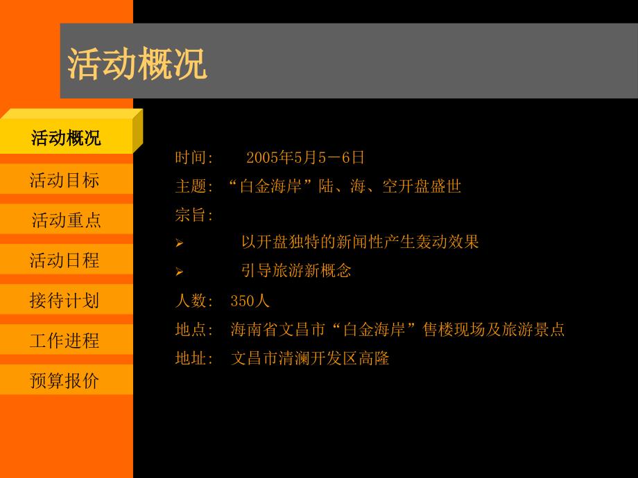 海南白金海岸一期开盘典礼策划方案.ppt_第2页