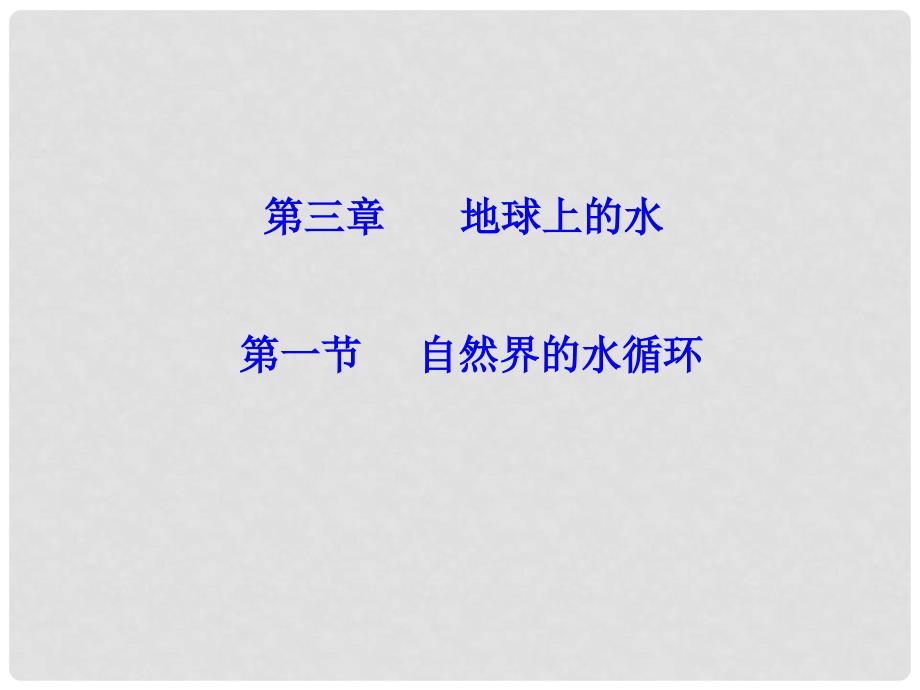 高中地理 第三章 地球上的水 3.1 自然界的水循环课件1 新人教版必修1_第1页