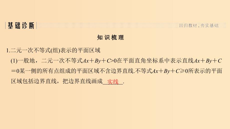 2019版高考数学大一轮复习 第七章 不等式 第3节 二元一次不等式(组)与简单的线性规划问题课件 北师大版.ppt_第3页