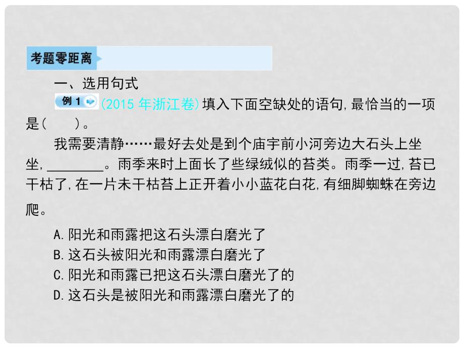 高考语文一轮复习 第17章 选用、仿用、变换句式课件_第3页