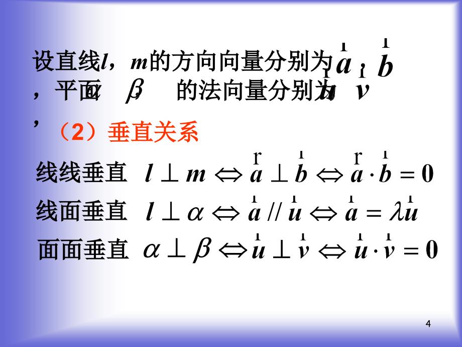 用向量讨论垂直与平行课件(北师大版选修21)_第4页