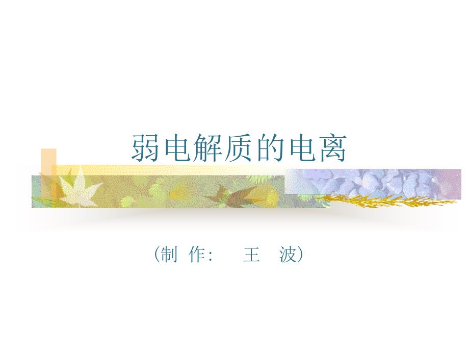 弱电解质的电离制作王波_第1页