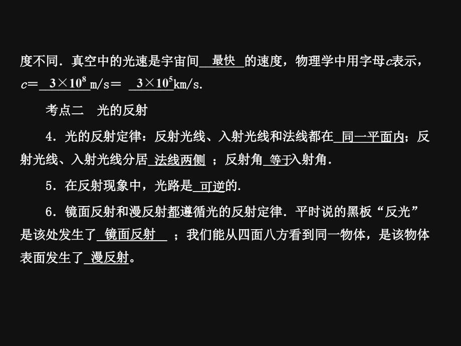 2012年中考物理专题光的传播和反射平面镜成像精品复习课件讲解_第4页