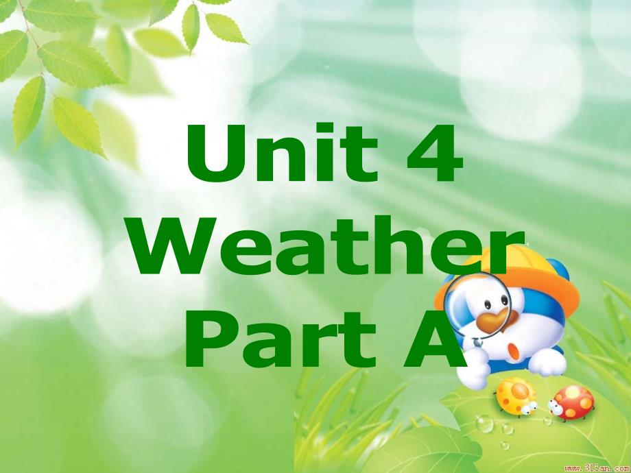 新PEP小学英语四年级下册Unit 3 Weather PartA课件_第1页