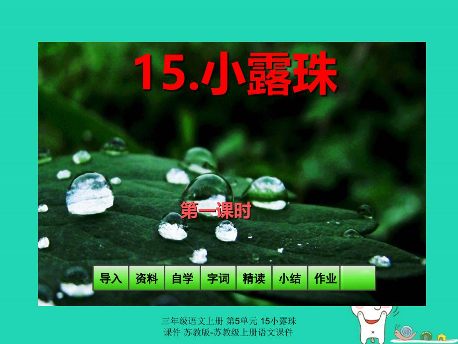 最新三年级语文上册第5单元15小露珠课件_第1页