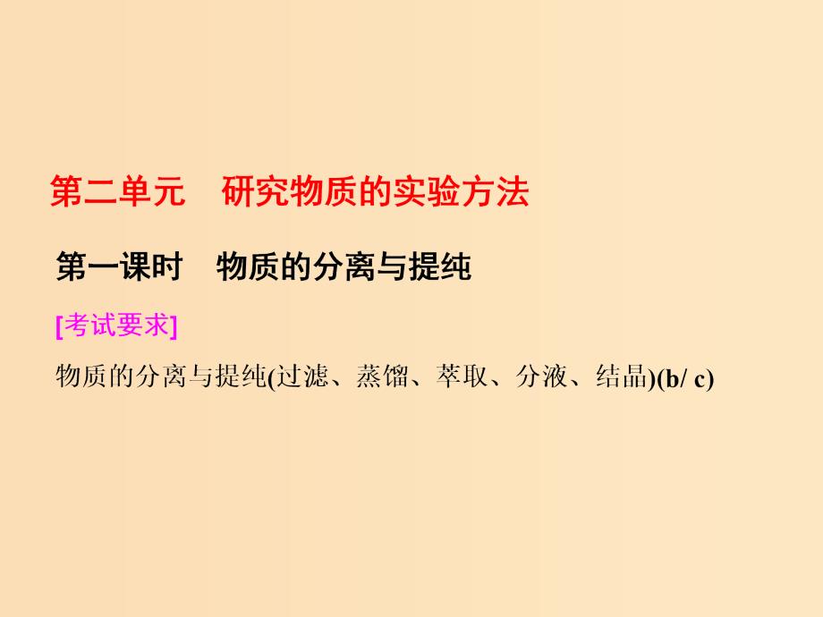 （浙江专版）2017-2018学年高中化学 专题1 化学家眼中的物质世界 第二单元 第一课时 物质的分离与提纯课件 苏教版必修1.ppt_第1页