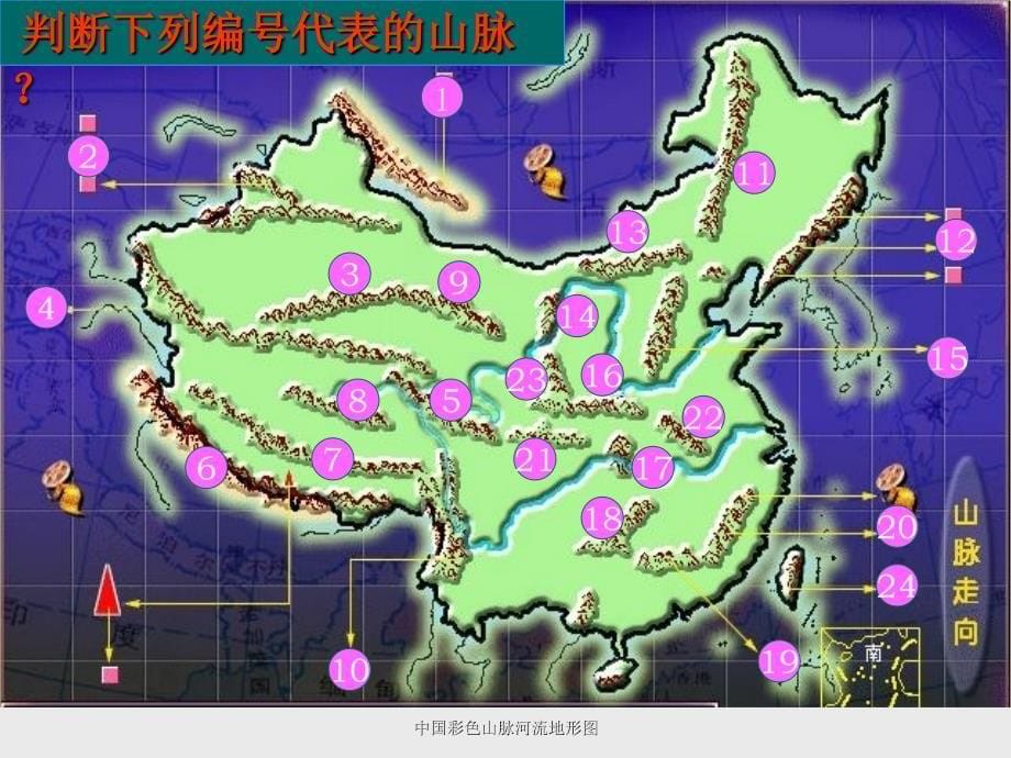 中国彩色山脉河流地形图课件_第5页