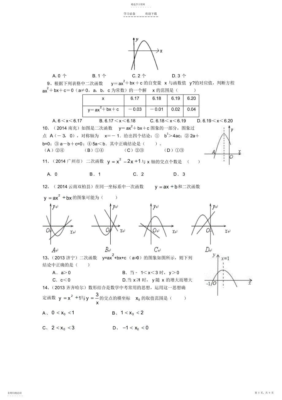 2022年二次函数考点归纳_第5页