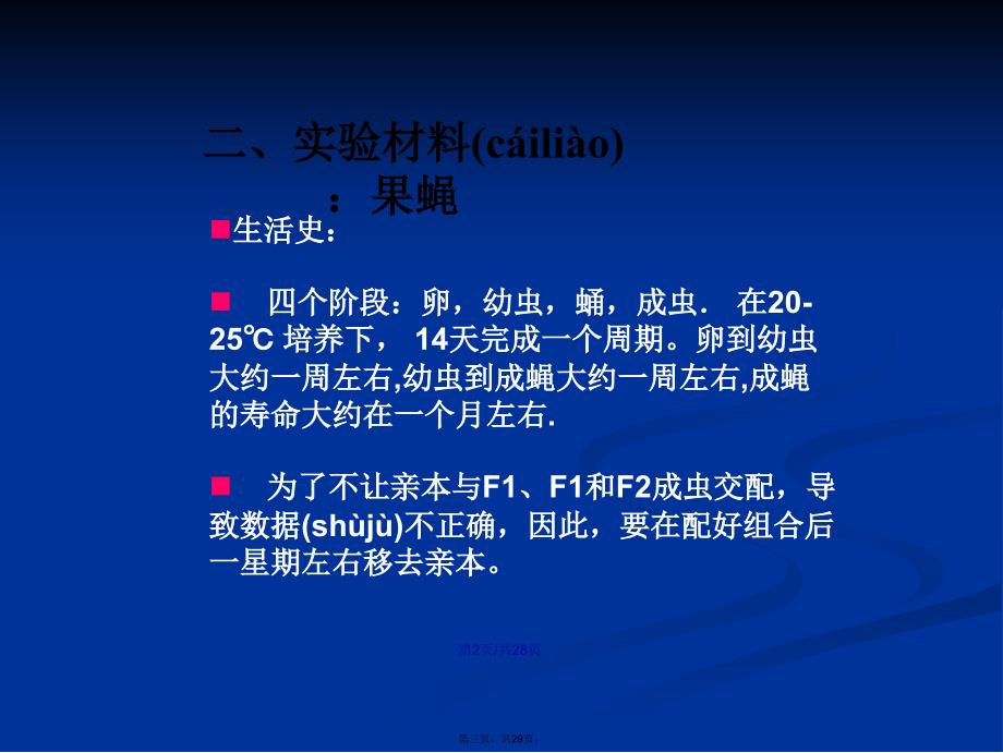 果蝇杂交实验三大遗传规律学习教案_第3页