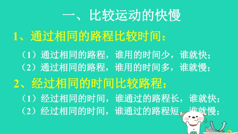 八年级物理上册1.3《比较运动的快慢》学习要点课件北京课改版_第4页